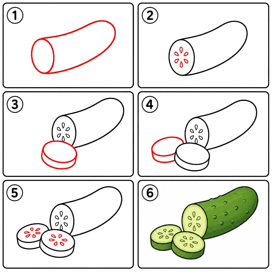 Cornichon en tranches dessin