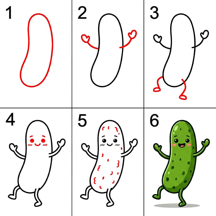 Cornichon qui danse dessin