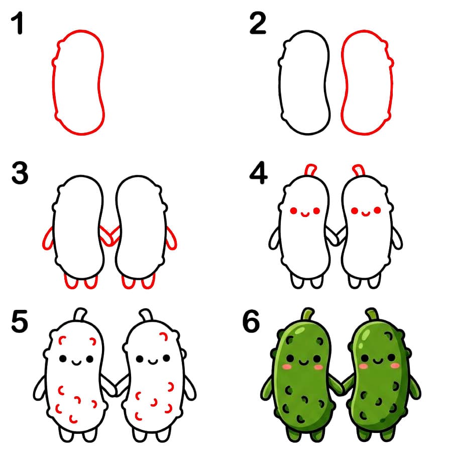 Cornichons amis dessin