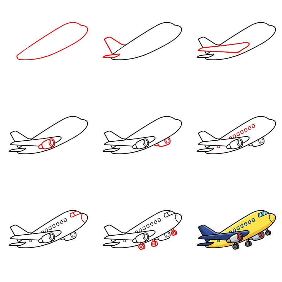 Décollage d’un avion dessin