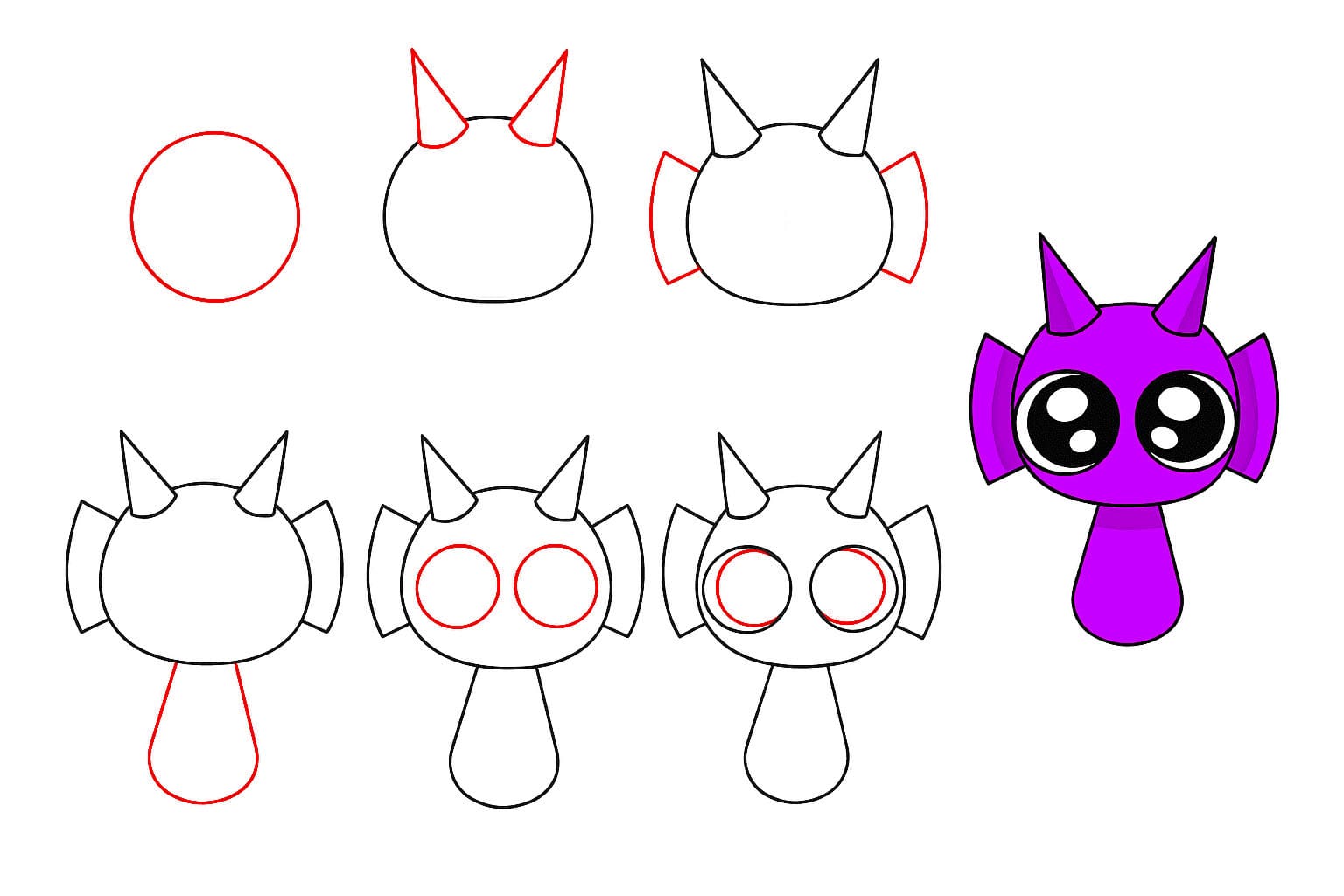Durple Sprunki Incredibox adorable dessin
