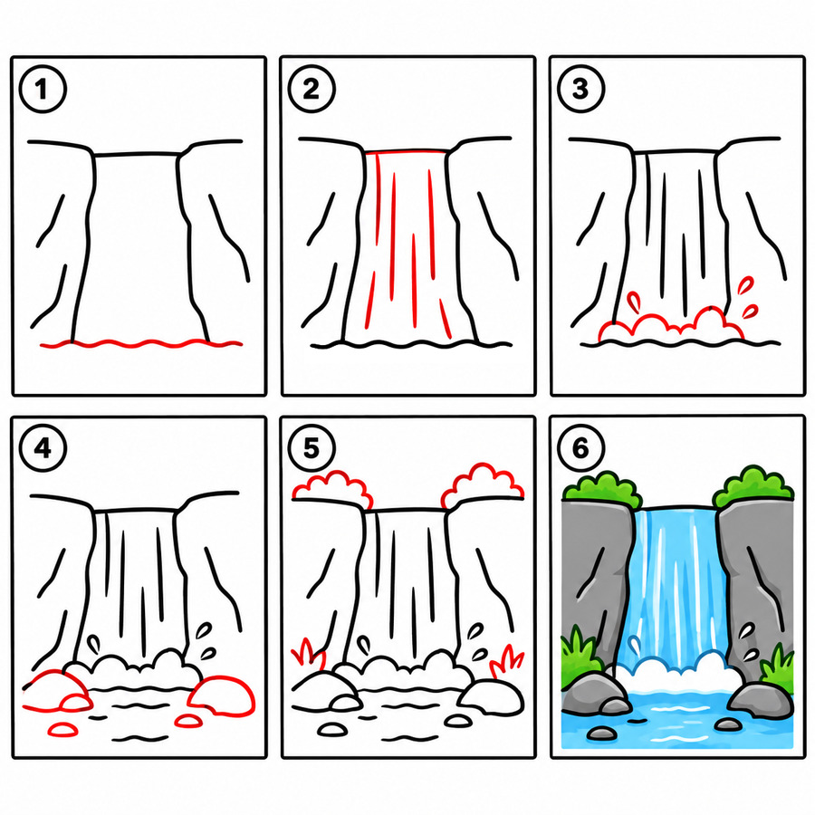 Grande cascade dessin