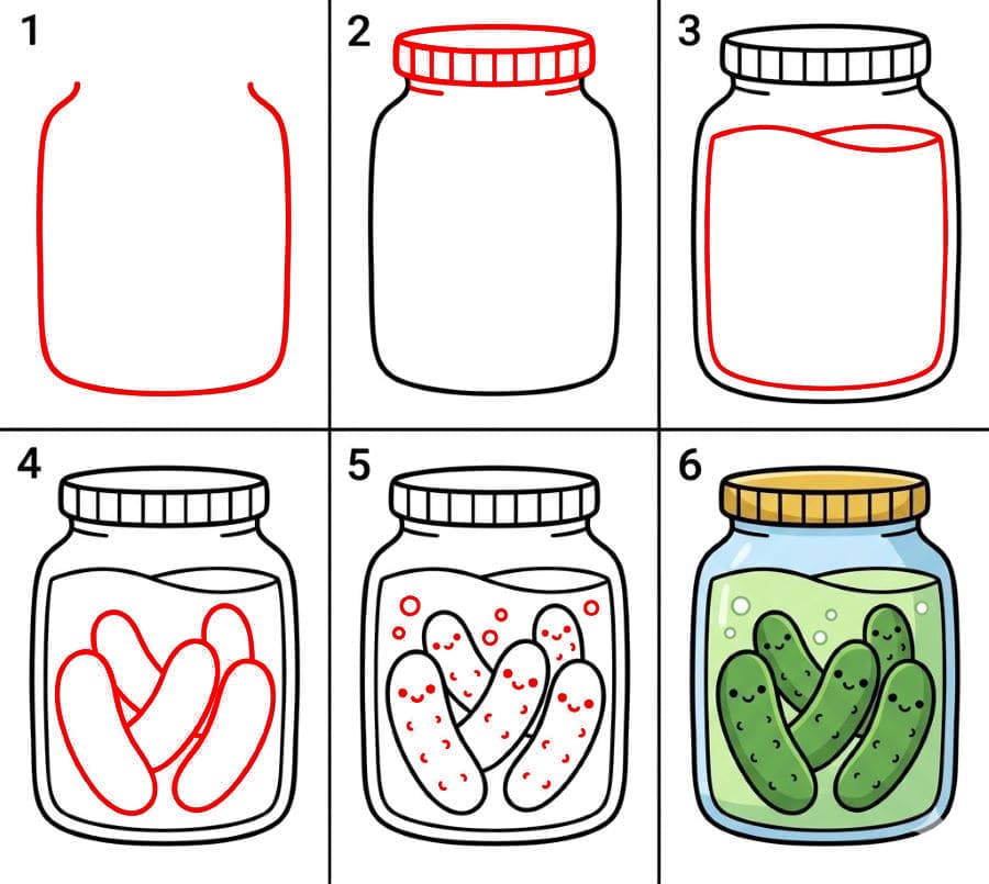 Joli bocal à cornichons dessin