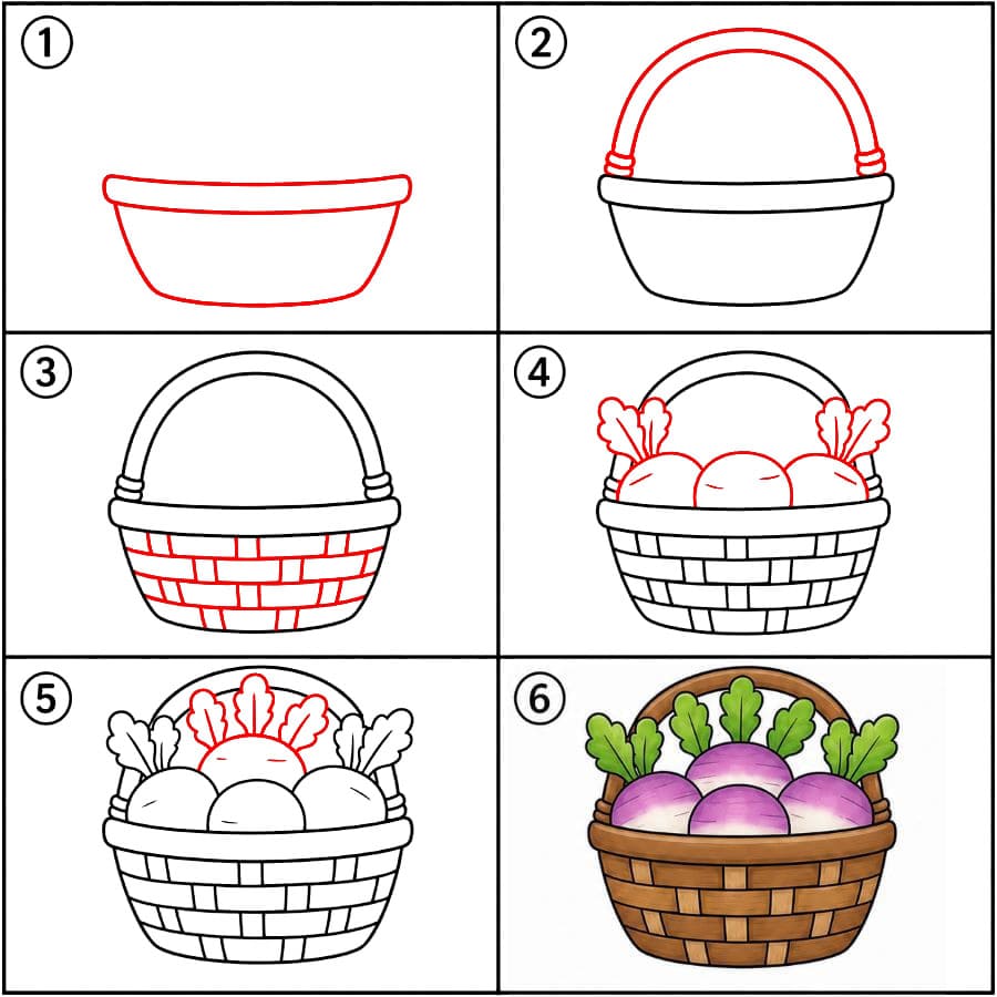 Panier de navets dessin