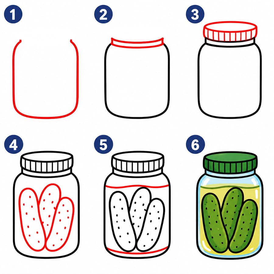 Petit bocal à cornichons dessin