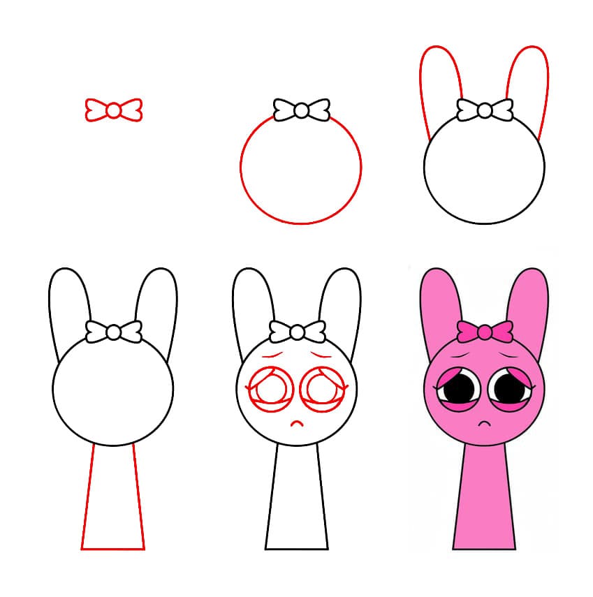 Pinki Sprunki Incredibox triste dessin