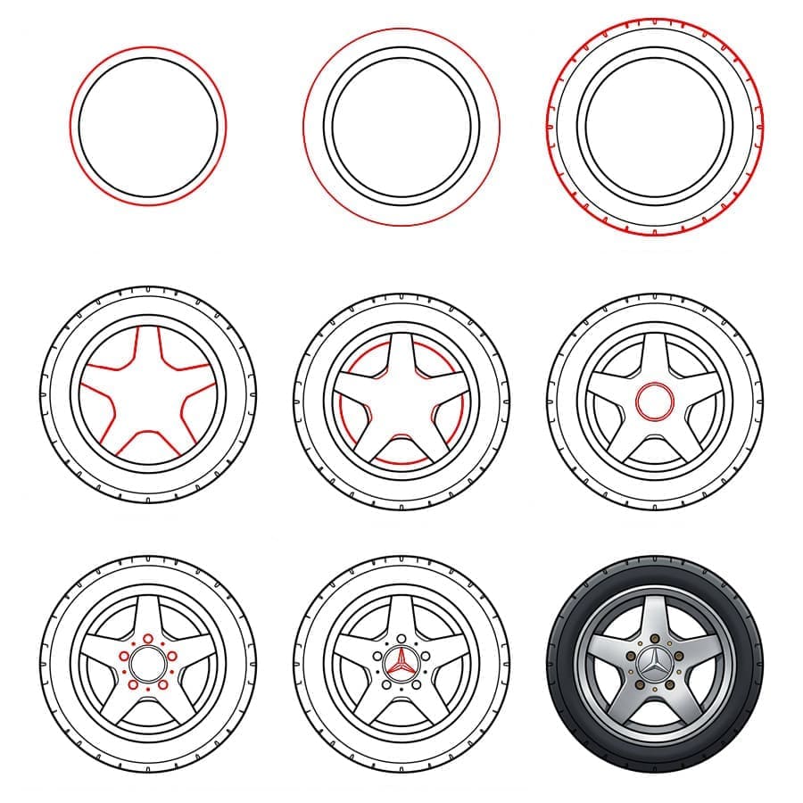 Roue Mercedes dessin