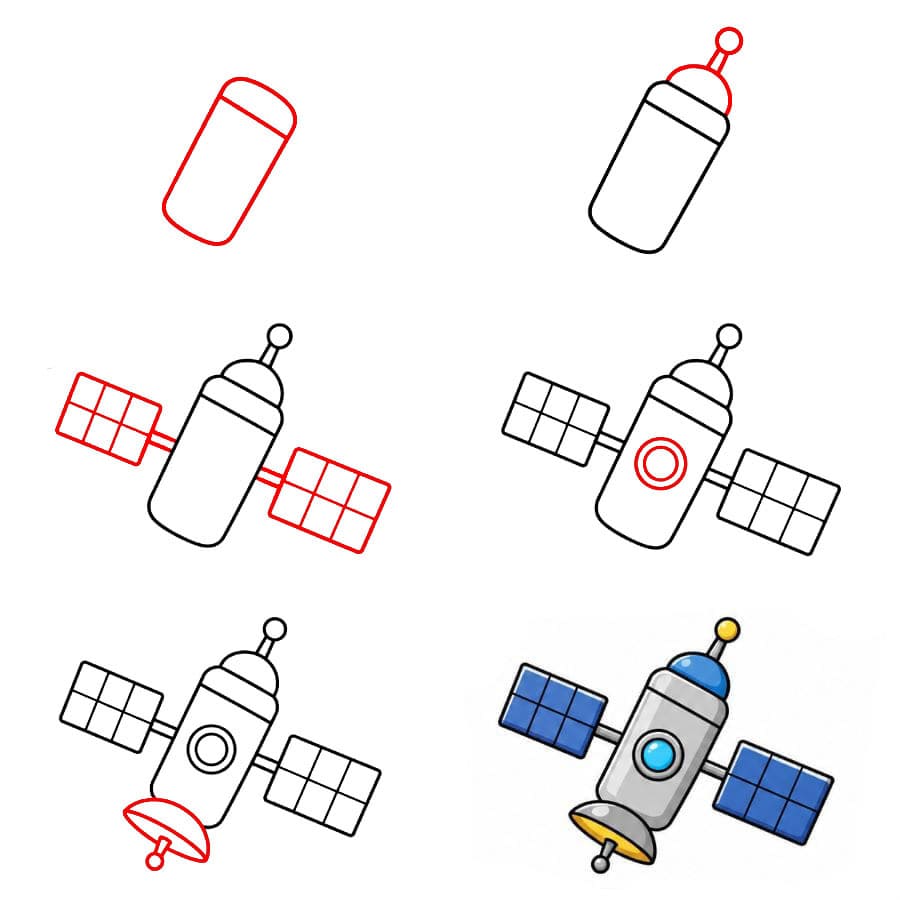 Satellite minimaliste dessin