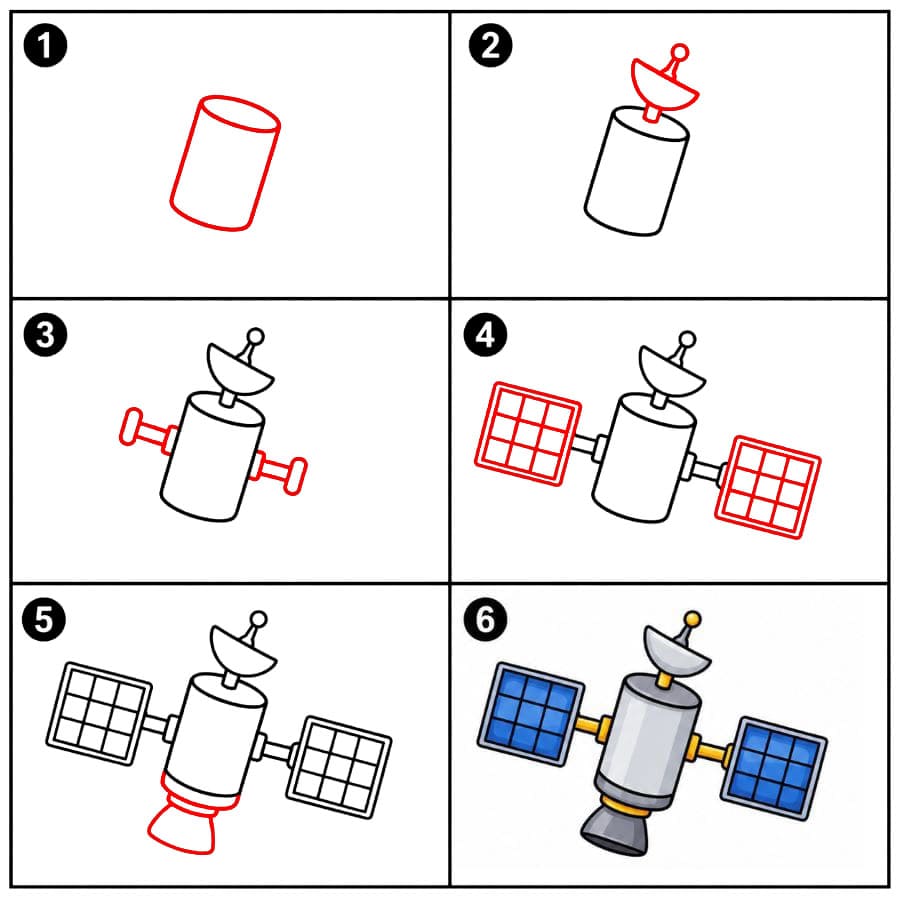 Satellite spatial dessin
