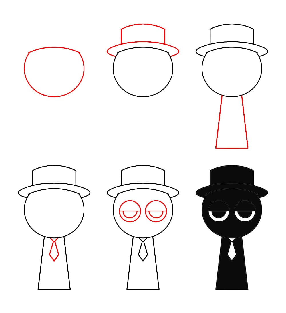 Sprunki Incredibox noir dessin