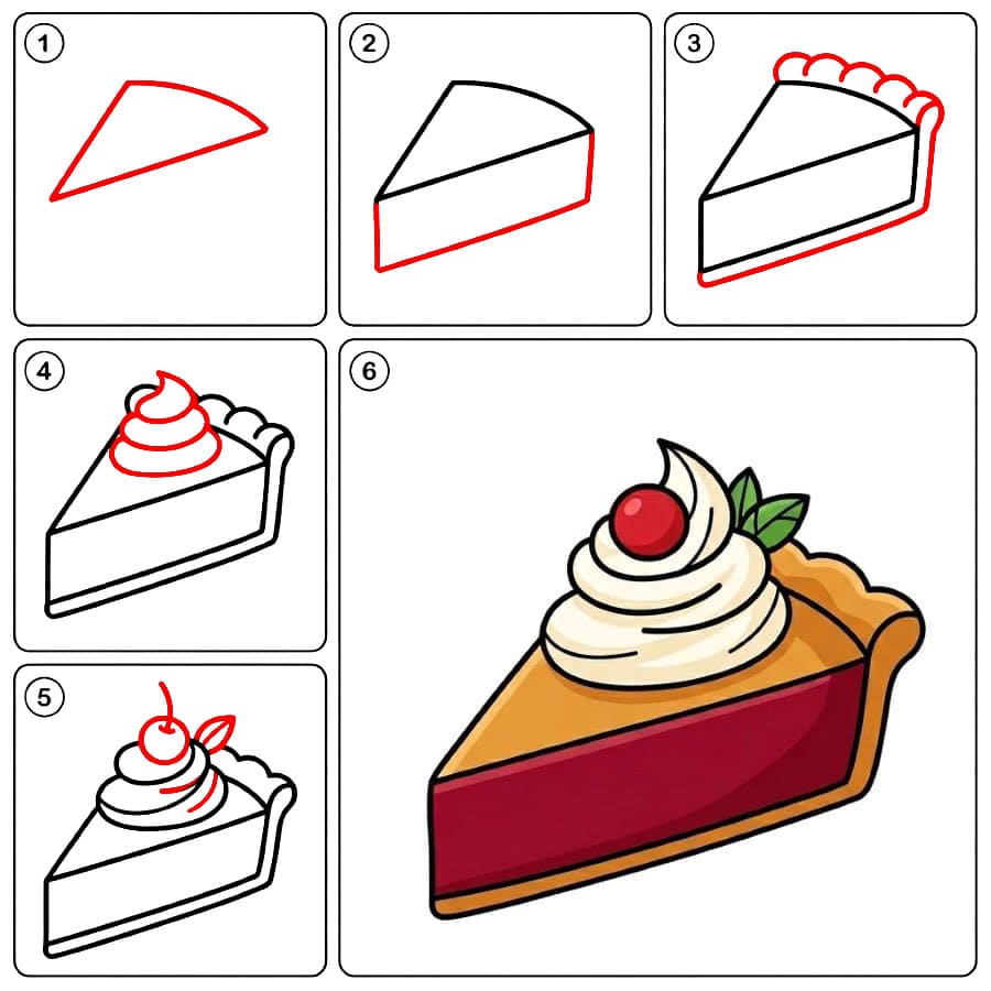 Tarte à la crème fouettée dessin