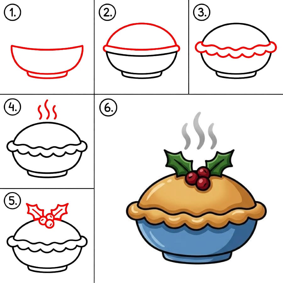 Tarte aux canneberges dessin