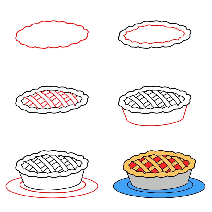 Tarte dans une assiette dessin