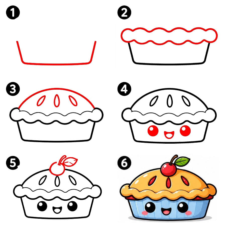 Tarte façon dessin animé dessin