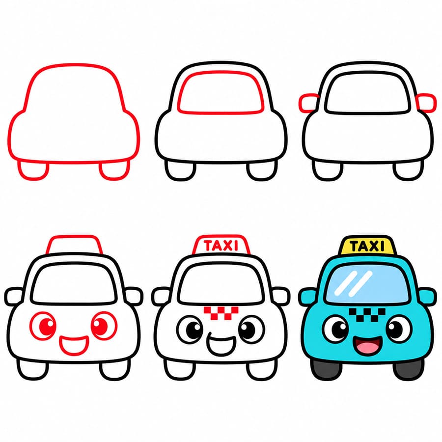 Taxi amusant dessin