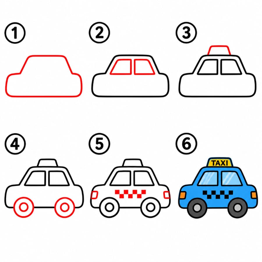 Taxi bleu dessin