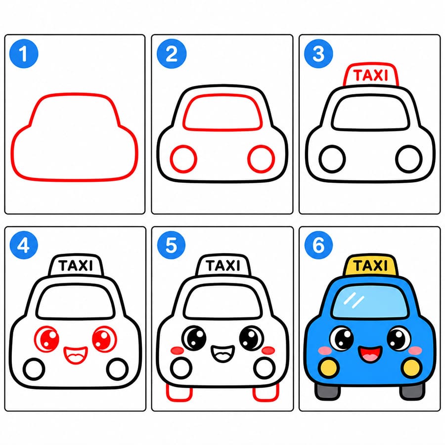Taxi joyeux dessin