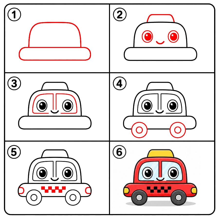 Taxi mignon dessin