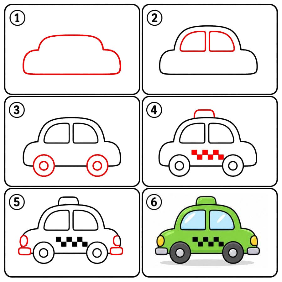 Taxi vert dessin
