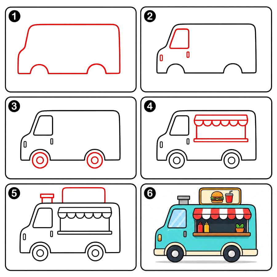Van alimentaire dessin