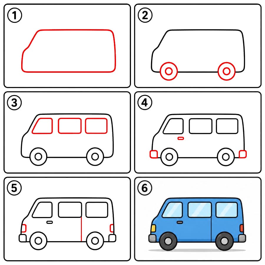 Van bleu dessin