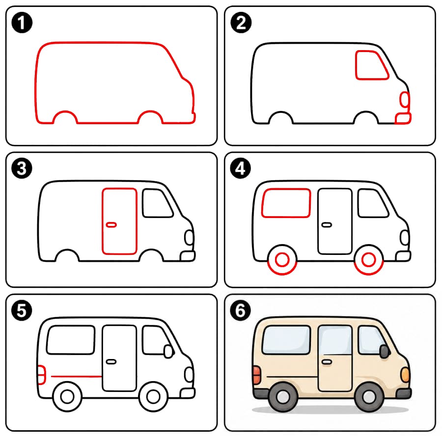 Van compact dessin