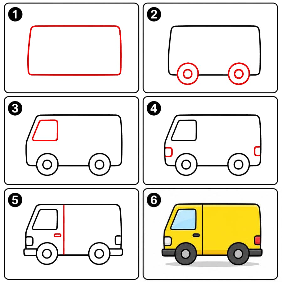 Van minimaliste dessin
