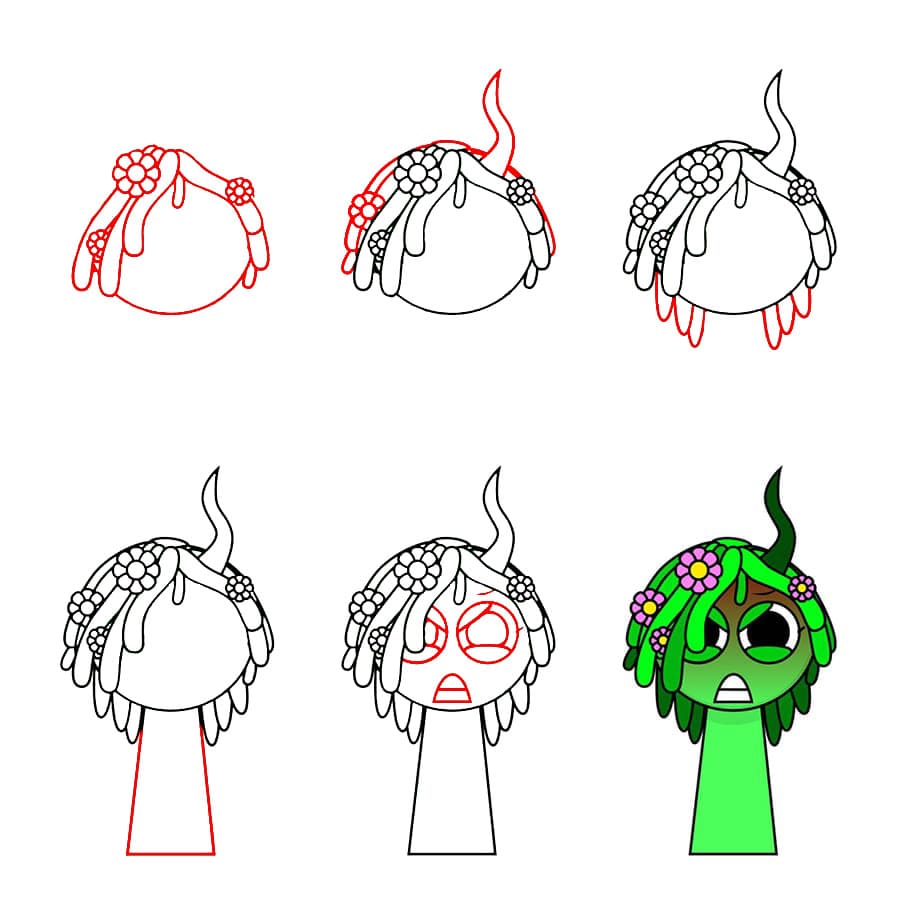 Vineria Sprunki Incredibox en colère dessin